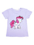 Little Girls Lavender Flip Sequins Little Pony Crewneck T-Shirt 18M-2T - SophiasStyle.com